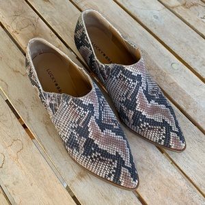 Lucky Brand Python Snake Print LP-Tabea Ankle Booties